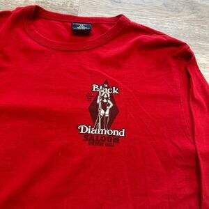 Vintage American Eagle‎ Red Mens L Skater Graphic Edgy T-Shirt Pin Up Girl y2k